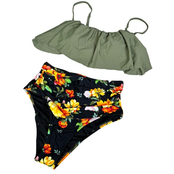 Cupshe Sweet Floral High Waisted Bikini Bottom M - Picture 8 of 8